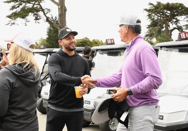 Giants Michael Conforto meets Niner alum Steve Bono 