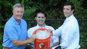 Pete Frates, inspiration for the Ice Bucket Challenge, with father John and brother Andrew