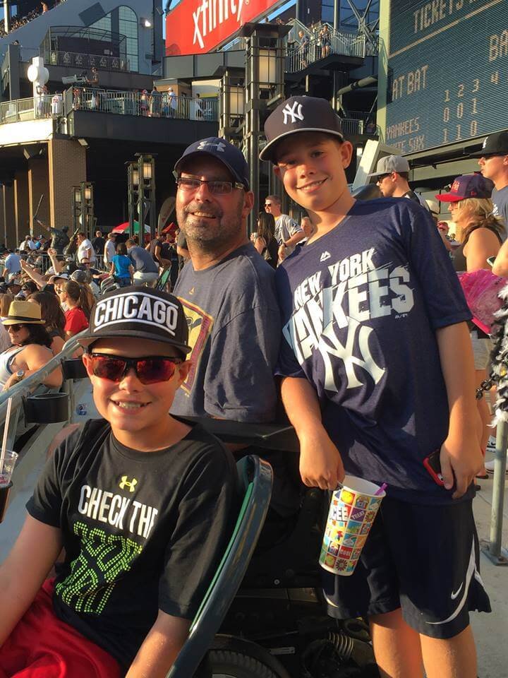 Jay Payne with wife Melissa and sons, Cal and Abe.