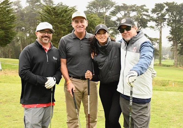 Morning radio hosts Brian Murphy KNBR and Nikki Blades 997 NOW with playing partners Chris Abplanalp and Rick Winters