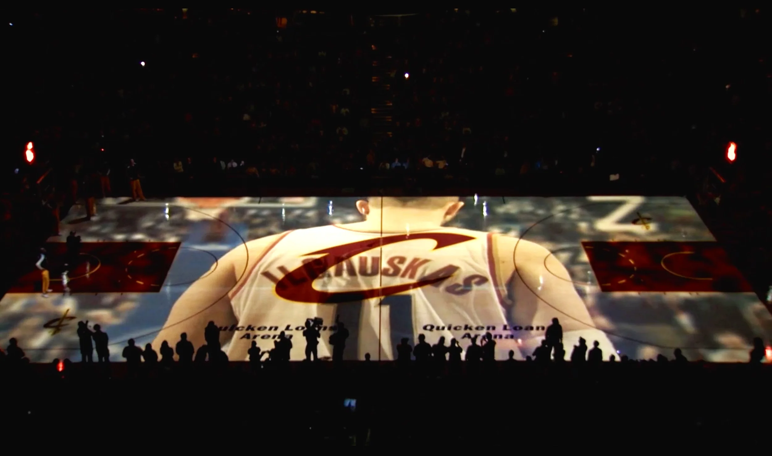 Cleveland Cavaliers - Zydrunas Ilgauskas Jersey Retirement - Court Projected Intro