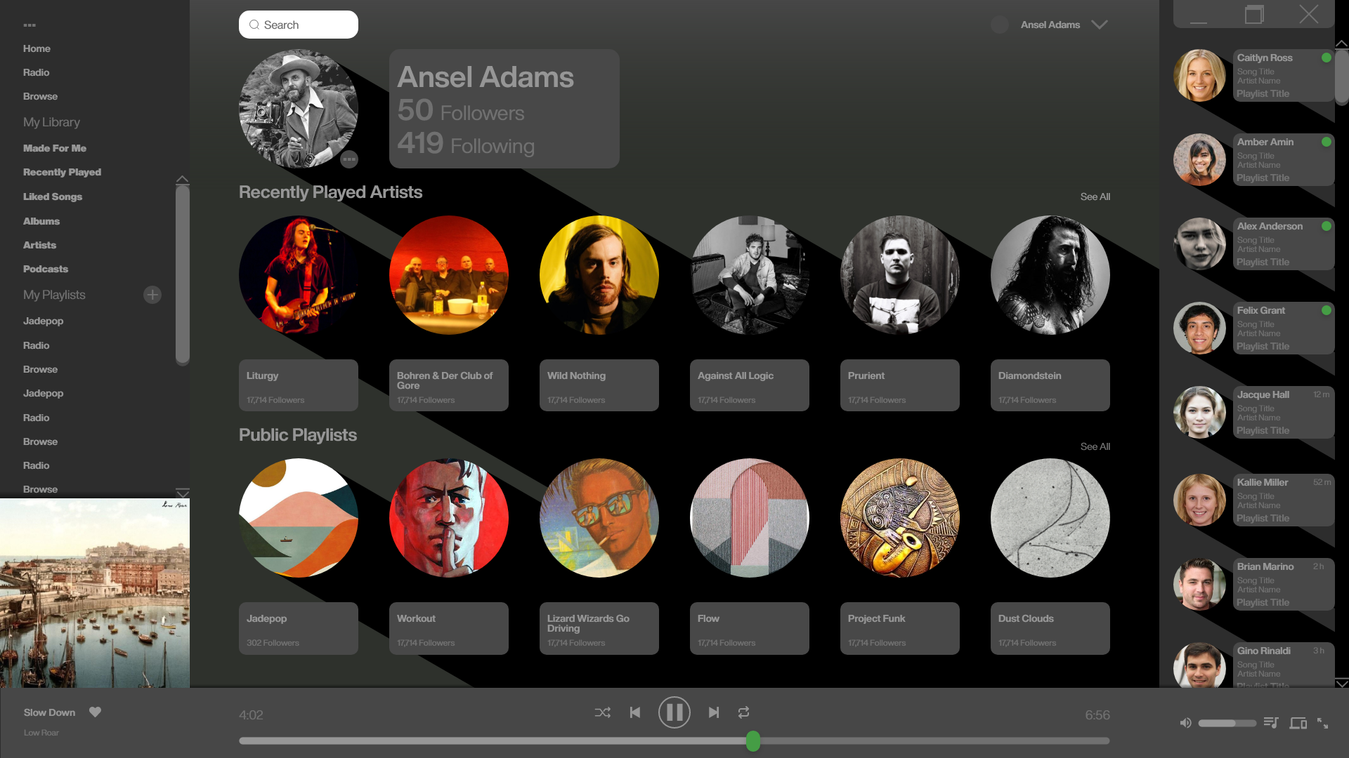 My version of the Spotify User Profile Page
