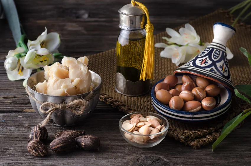 Shea butter and argan nuts