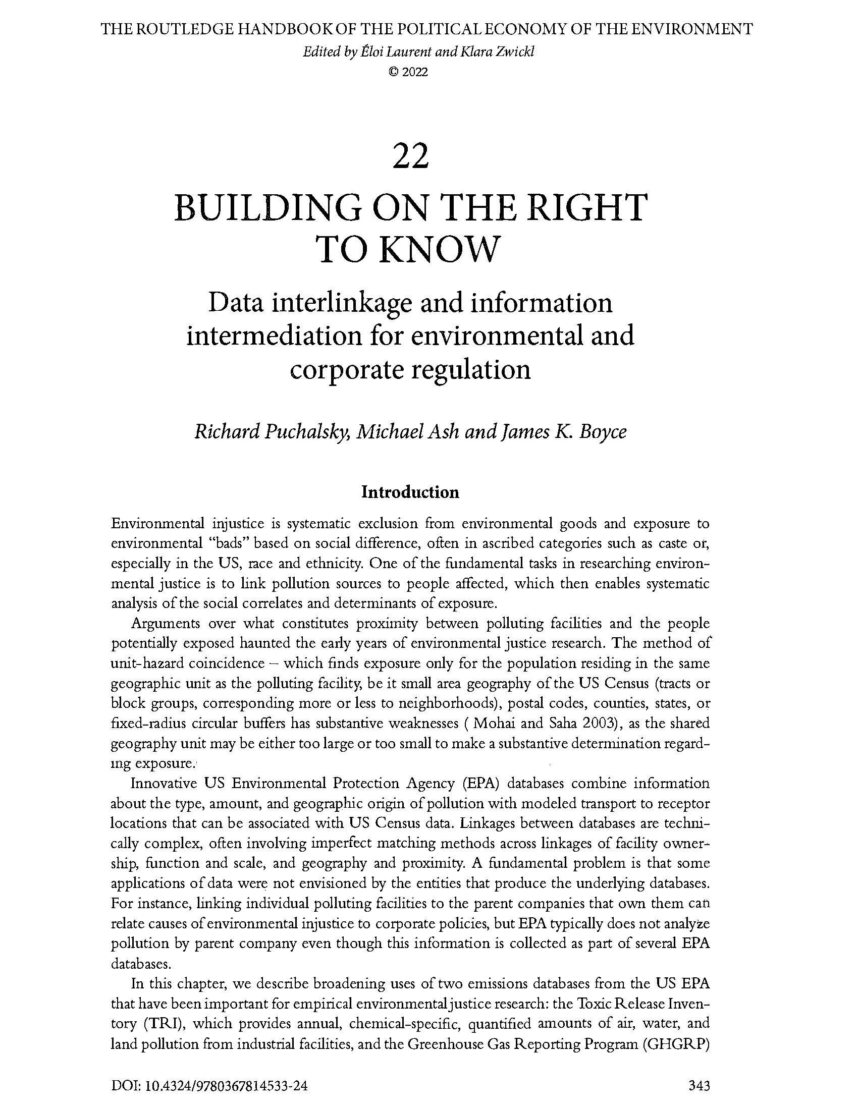 Building on the Right to Know