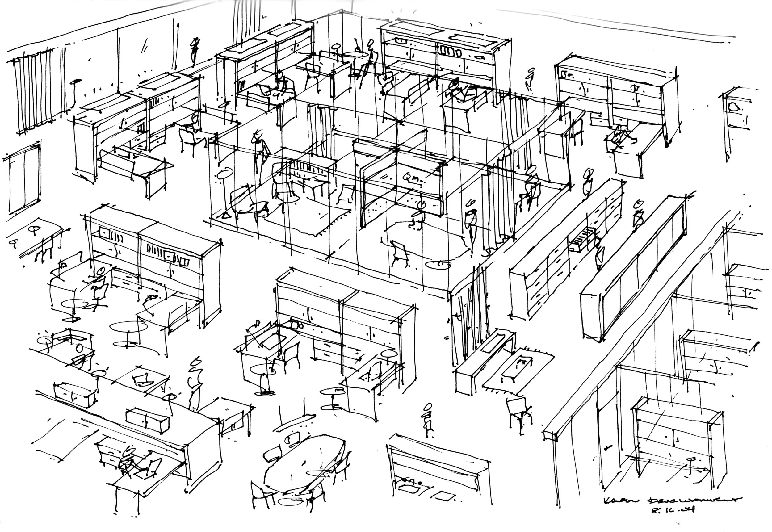 One of the sketches I did for envisioning the integrated palette from a storage point of view. 