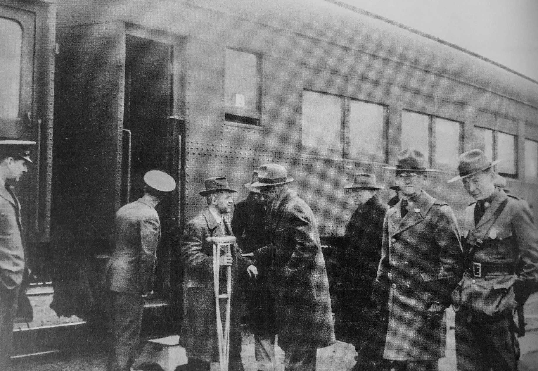 Columbus Crewman Disembark Train