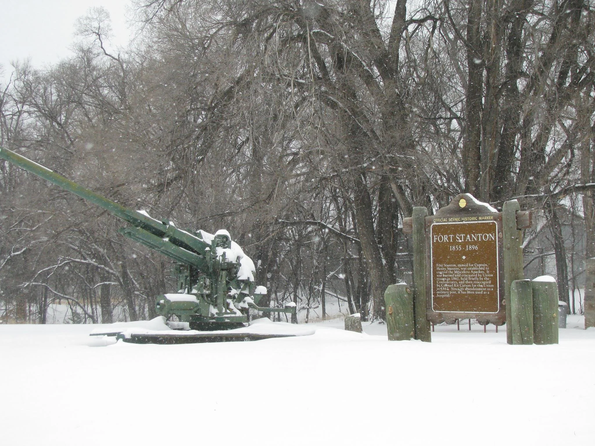 PHOTO: Fort Stanton Historic Marker in Winter
