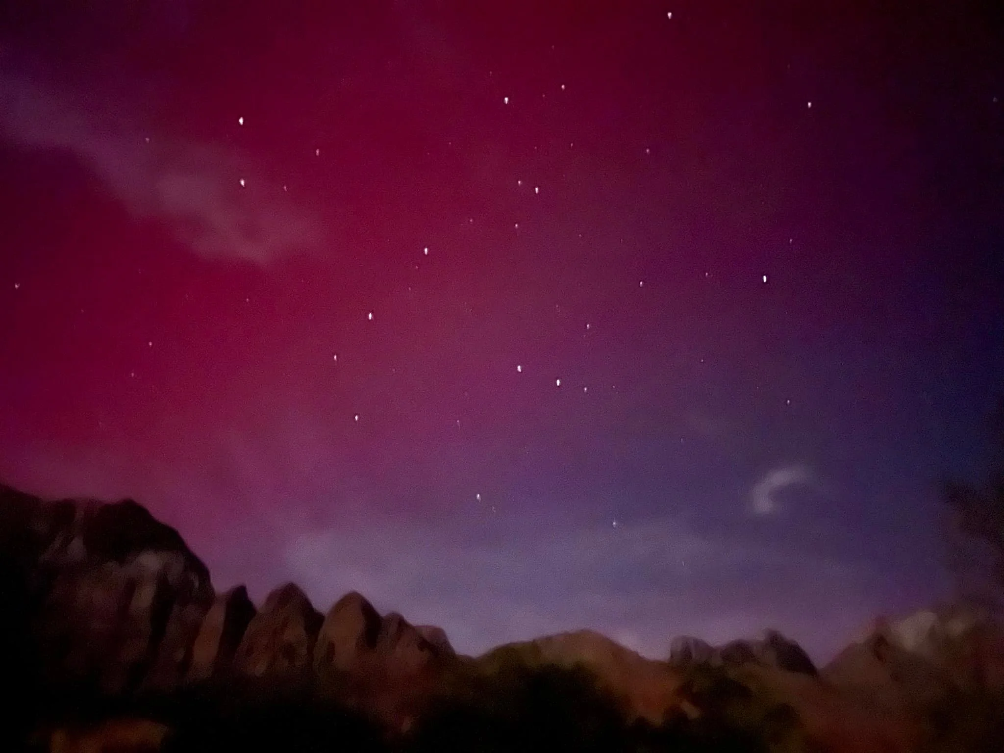 Northern Lights ~ I took these pictures from our backyard tonight.