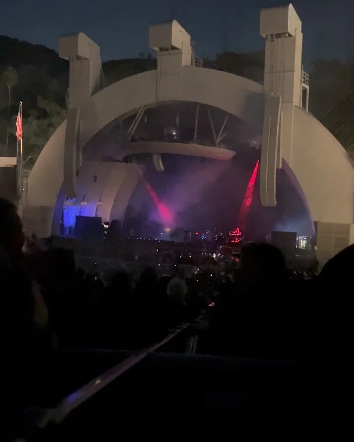 David Gilmour at the Hollywood Bowl. Luck and Strange tour. Best concert ever!!! Great mix of old and new music. Totally took me back to my California days.