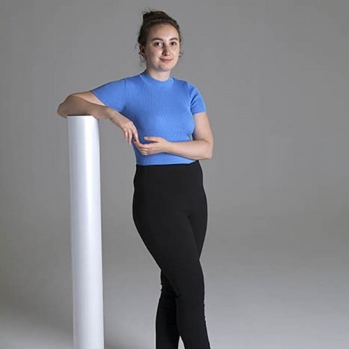 comparing-height-of-smart-magnetic-whiteboard-wallpaper-low-sheen-against-woman.jpg