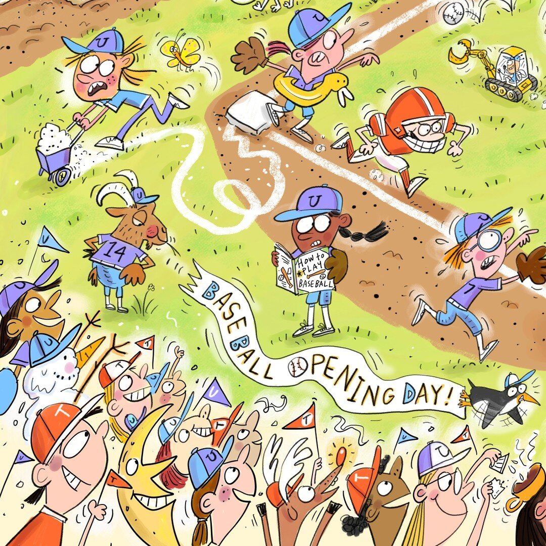 It's Friday and time for more baseball humor from a silly puzzle illustration! Swipe right to see the sketch. Editorial wanted a butterfly chasing that person rather than a mean bee. 🤷😂❤️⚾

#baseballgoat #baseballopeningday #baseballcomic #baseball