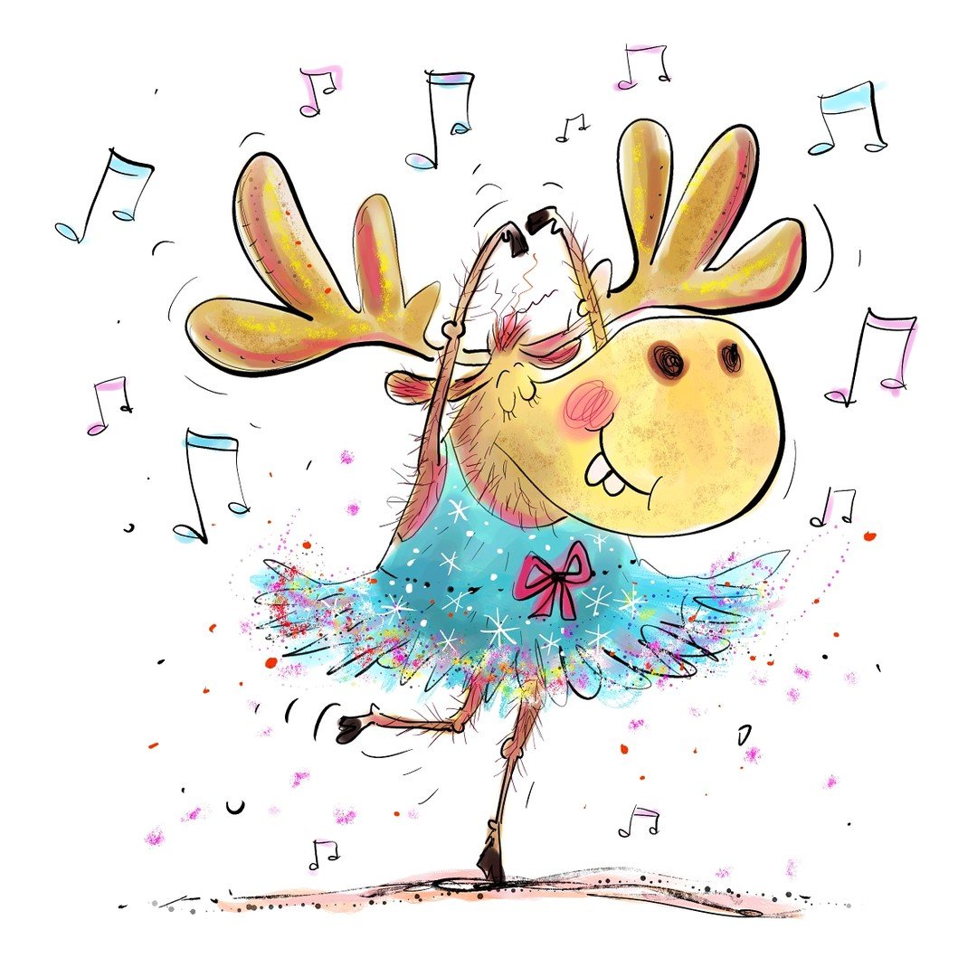 Happy Friday! Here's my quick, quick, quick version of @apa_tries ballet dancing moose! Congrats on your 1k follows and LOVE your character! Check out all the others at #apatries1k #dtiys #drawthisinyourstyle #dtiyschallenge 

#moose #dancingmoose #b