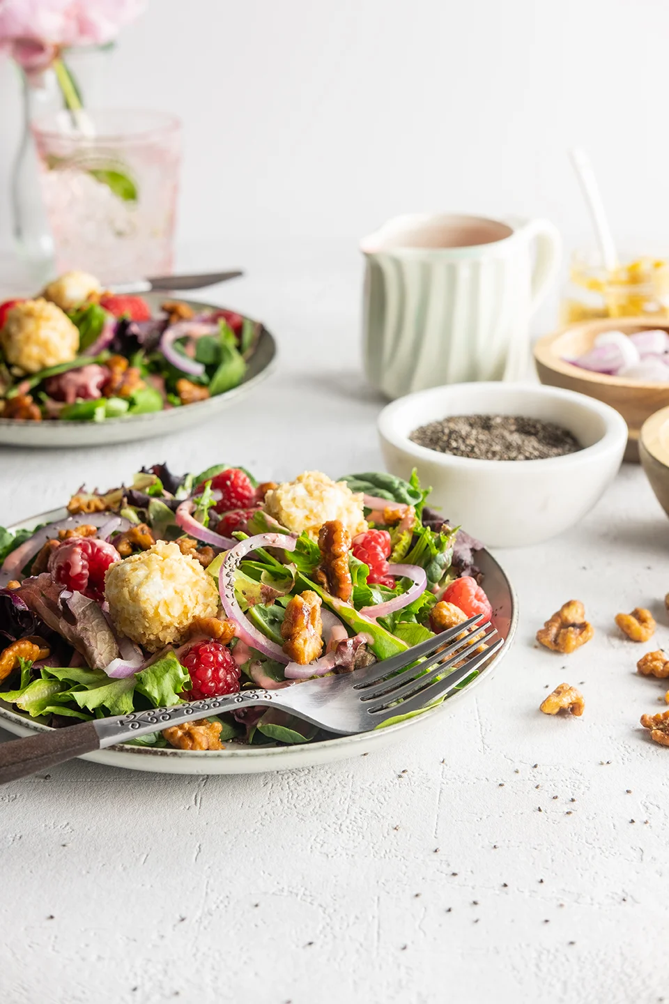 Fresh Summer Salad with Raspberry Lambic Dressing