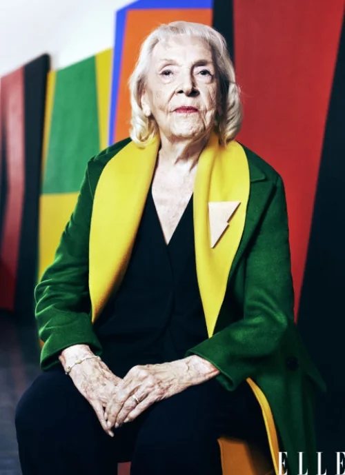 Enjoying recognition for her work later in life, Cuban artist Carmen Herrera is currently experiencing what the art world refers to as ‘the death effect.’ Photo courtesy of Elle magazine.