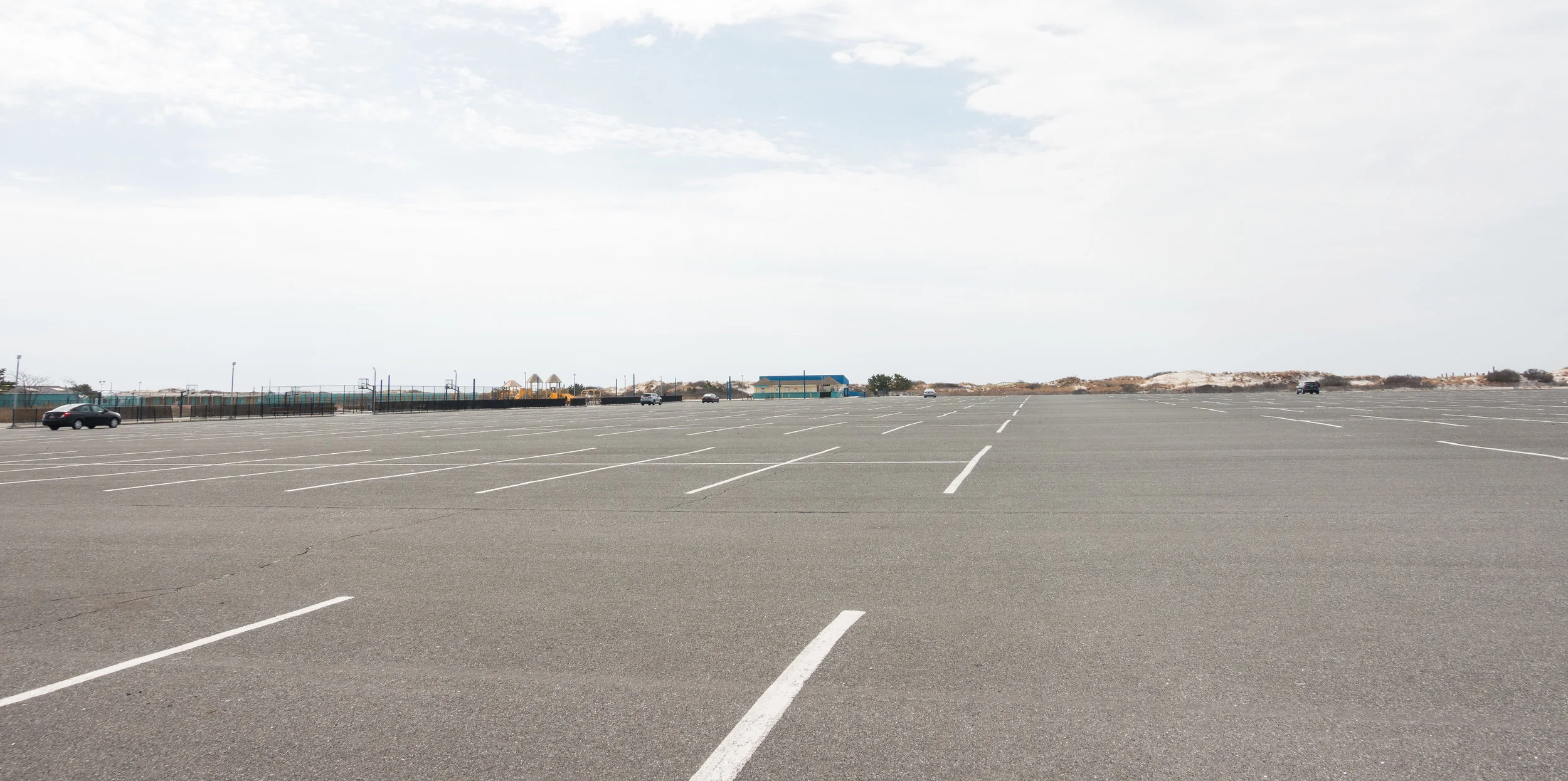 View from the Parking Lot entrance with Restroom building in the center of the image