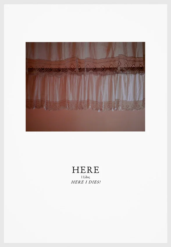 Here I Libs, Here I Dies. Digital Print with letterpress on Hahnemühle. From the series “We Have Made These Lands What They Are”. 2016