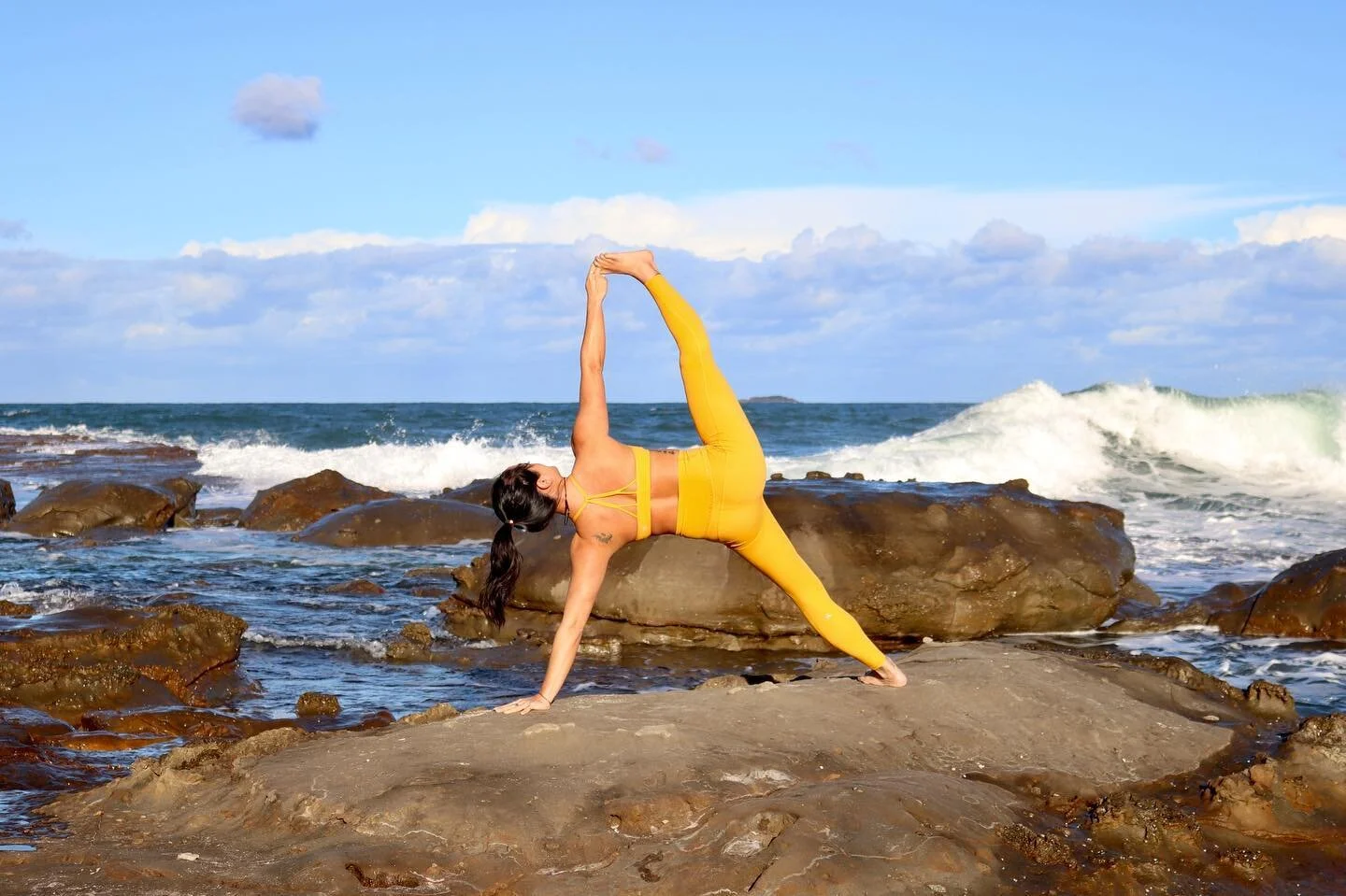 Stop chasing the dreams, they are just right around the corner waiting for you. All you need to do is slow down, take a pause and look around.

#yoga #rockyoga #beachyoga #armbalance