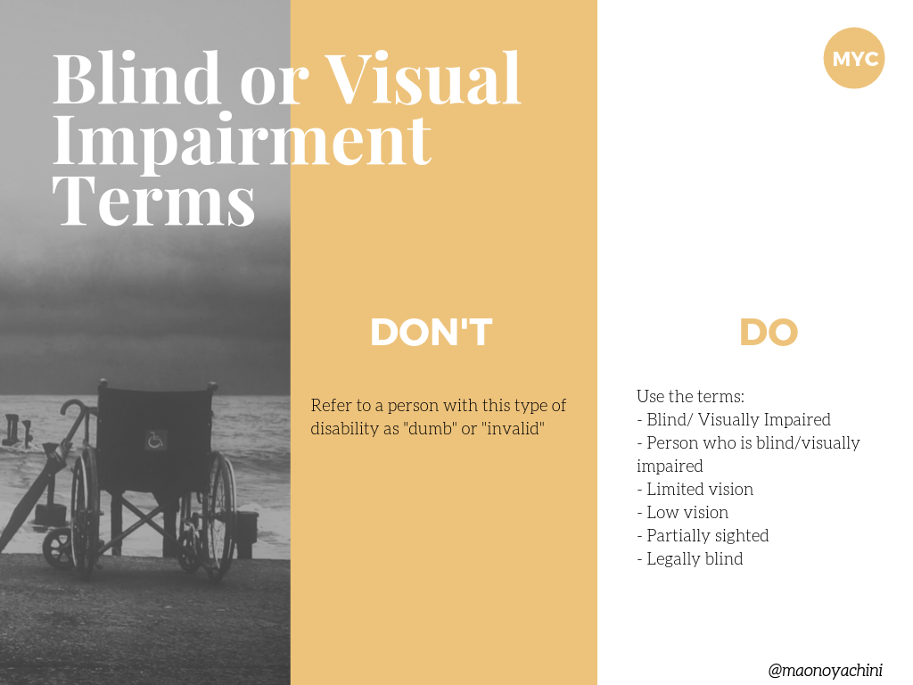 Terms and phrases used for individuals who are Blind or Visually Impaired (1)(2)