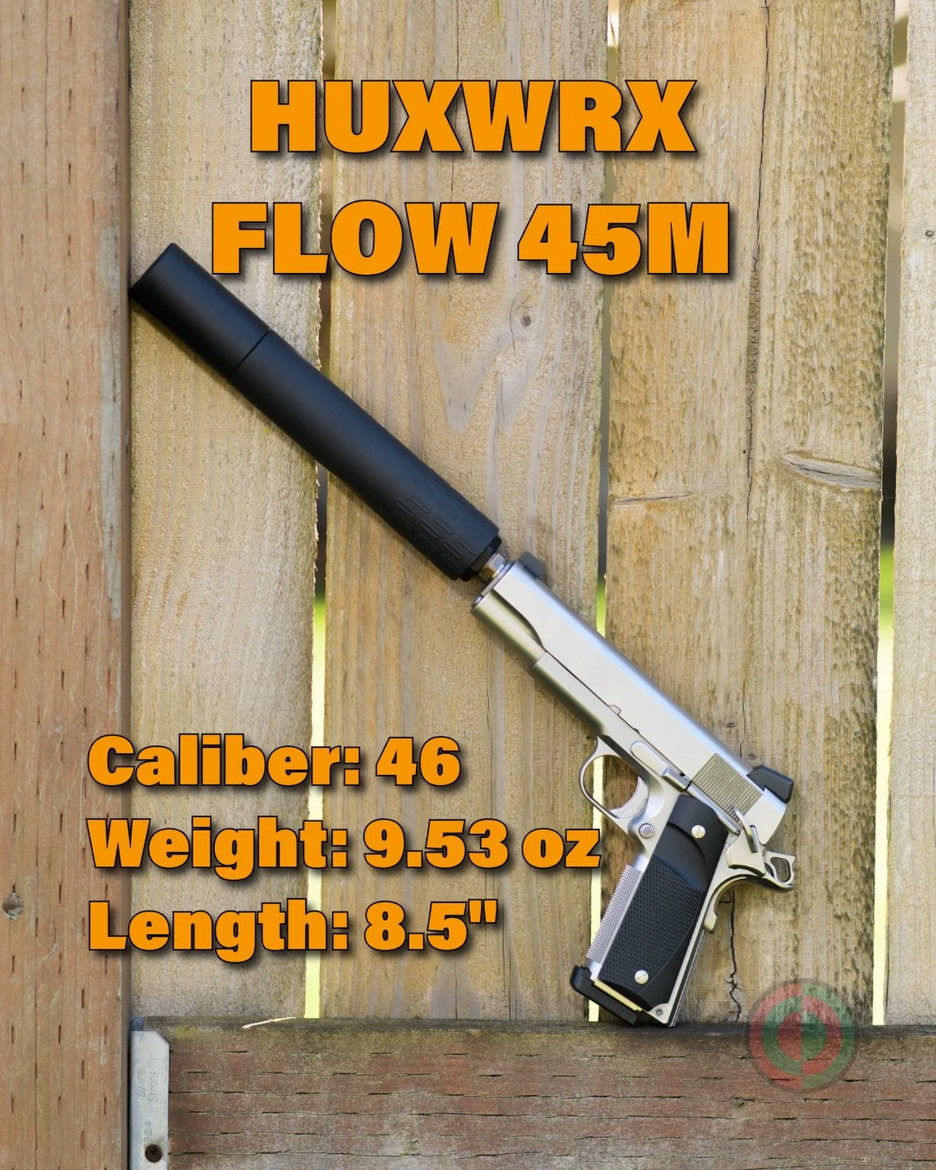 #itsbigboreseason with the @huxwrx Flow 45M and the venerable 45 ACP 1911 that has seen eleven World Wars. You could use a silencer that weighs more but, why would you? If you're not shooting plated, coated or, uncoated lead bullets and need gas flow