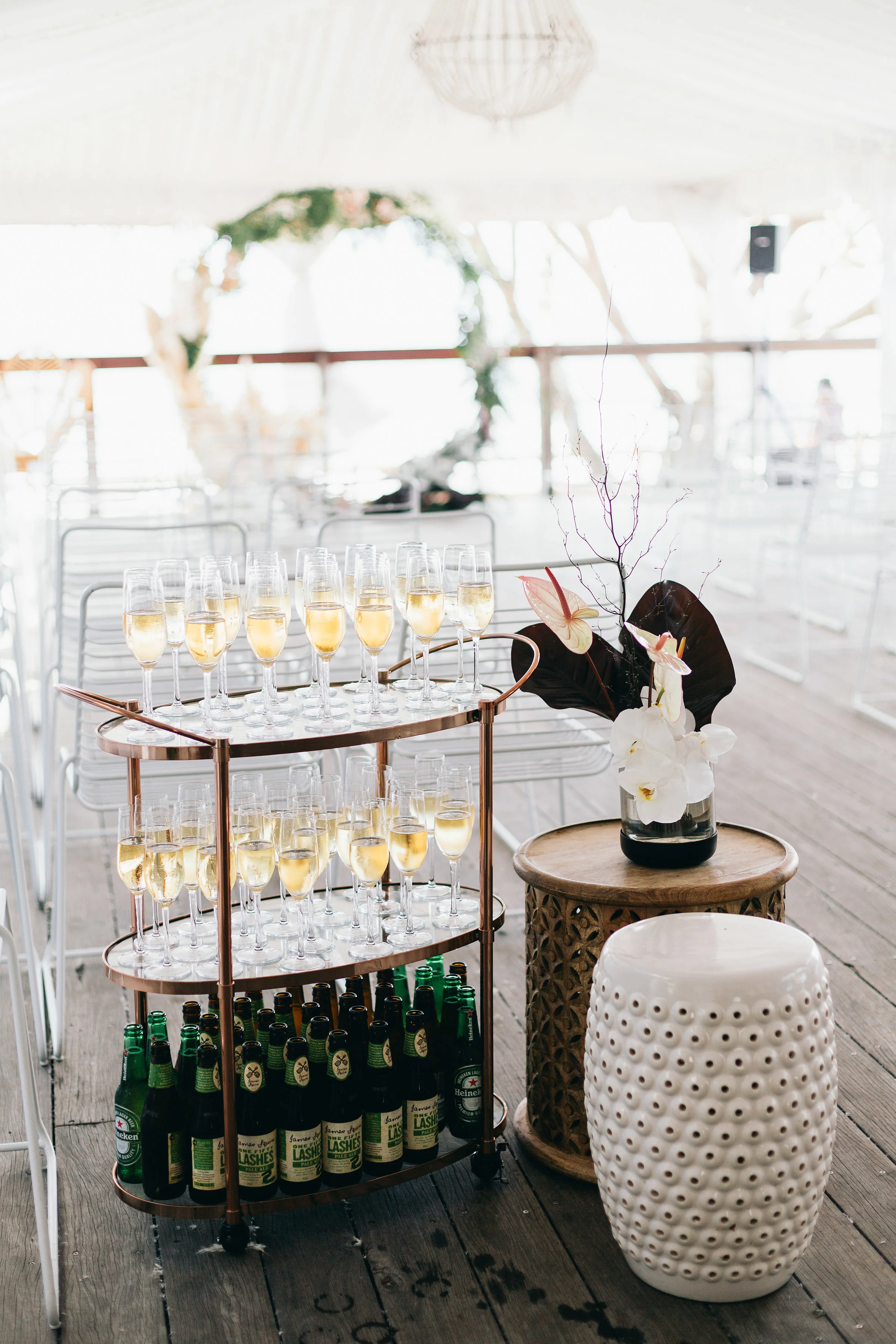 White Ceramic Drum Stool
