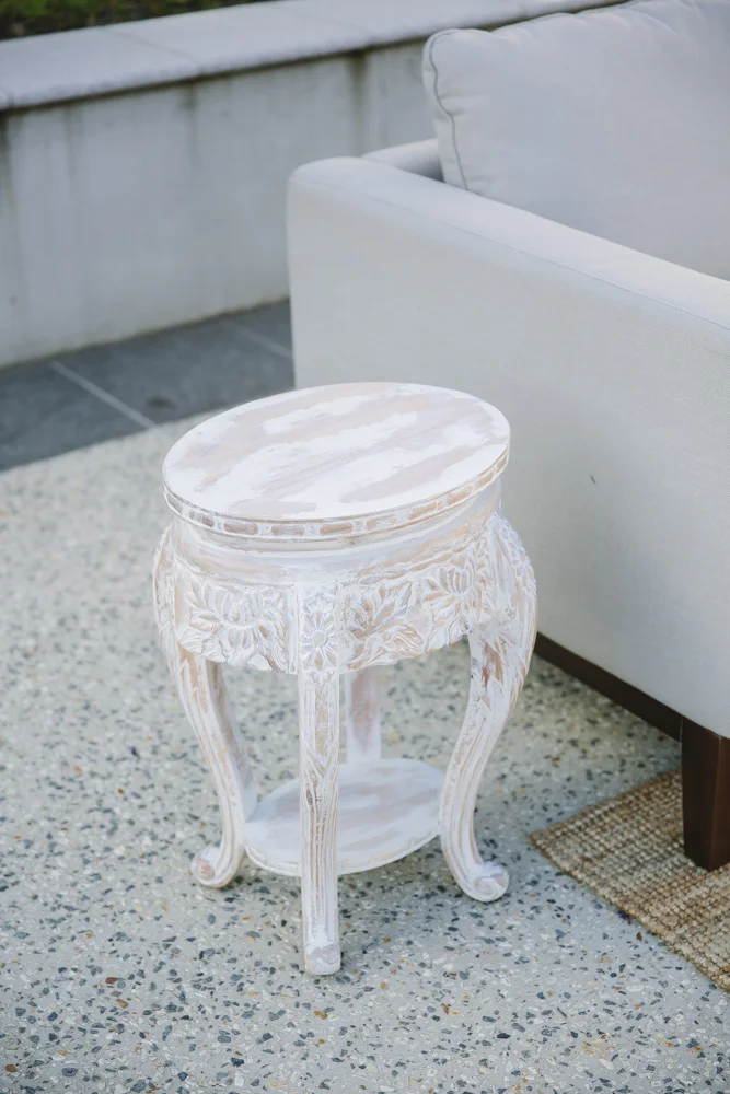 White Washed Side Table