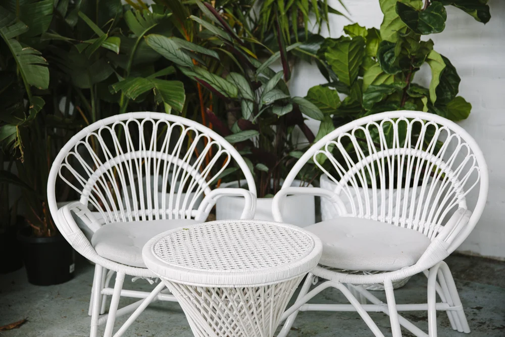 White Round Rattan Chairs