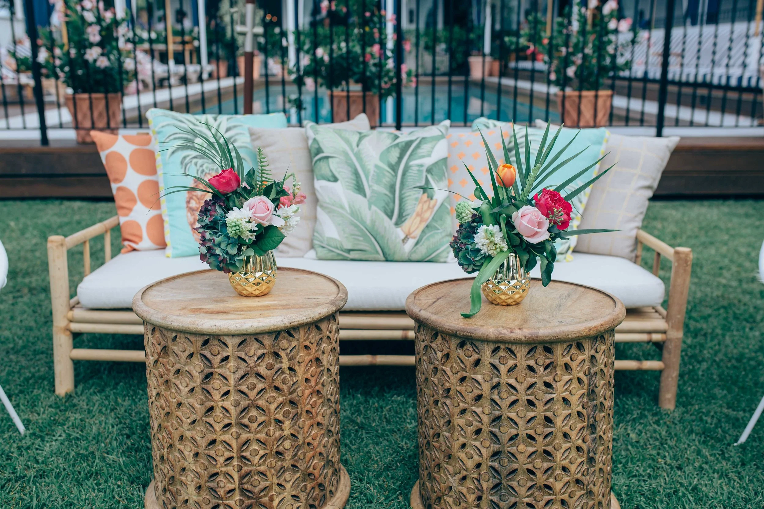Carved Wooden Side Tables