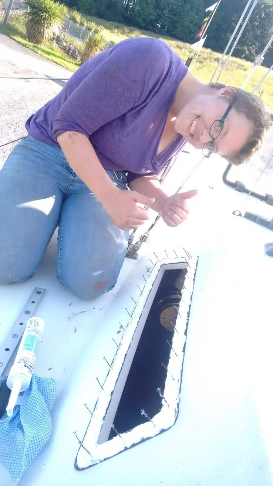 BoatHack: When resealing the boat windows, use hairpins to mark each screw-hole, then fit the perspex pane directly over the hairpins to ensure it is perfectly aligned. When dry, take the pins out, put a (big!) dab of silicone on each screw, and re-…