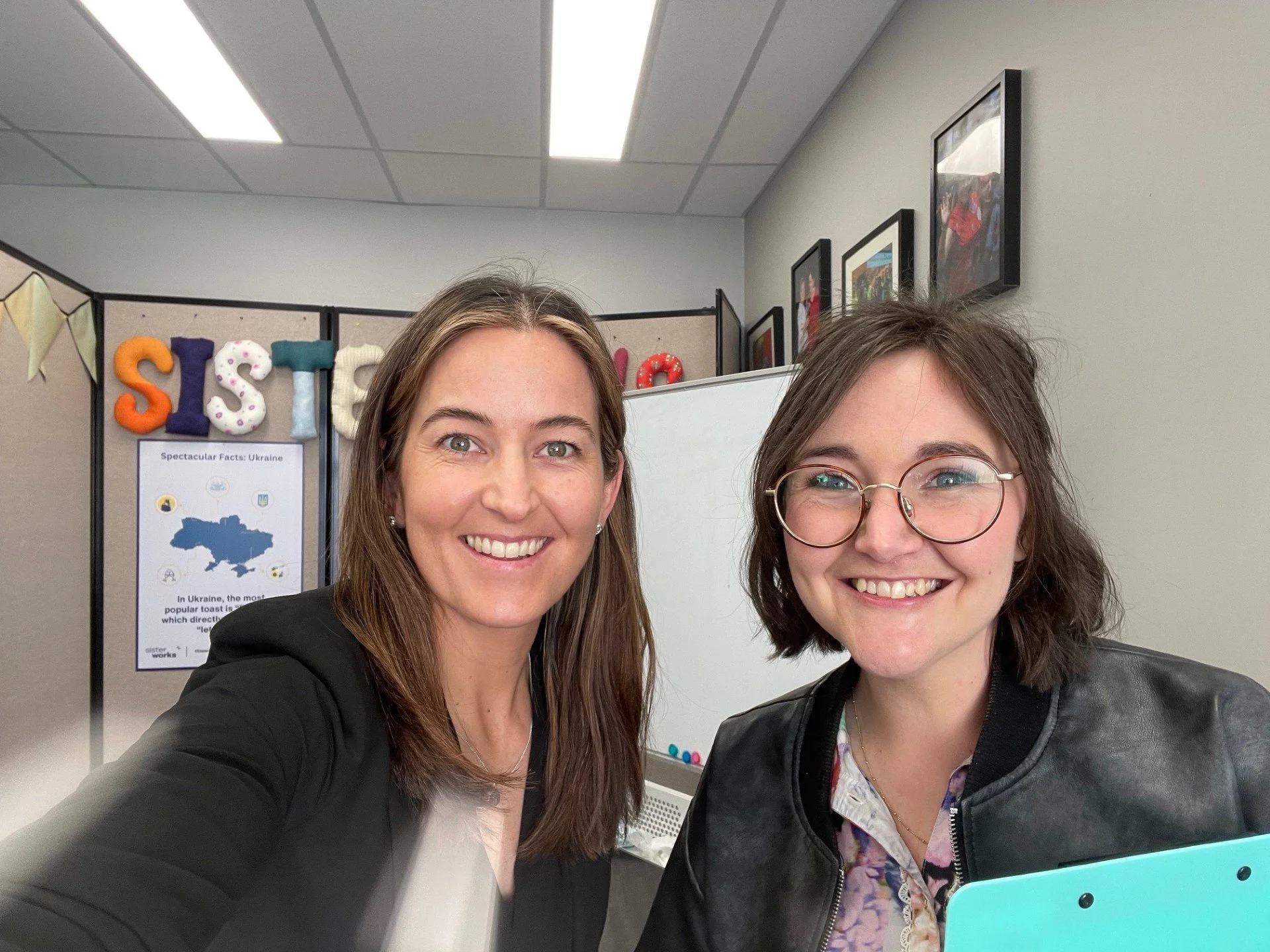 Jenni and Tessa at the workshop