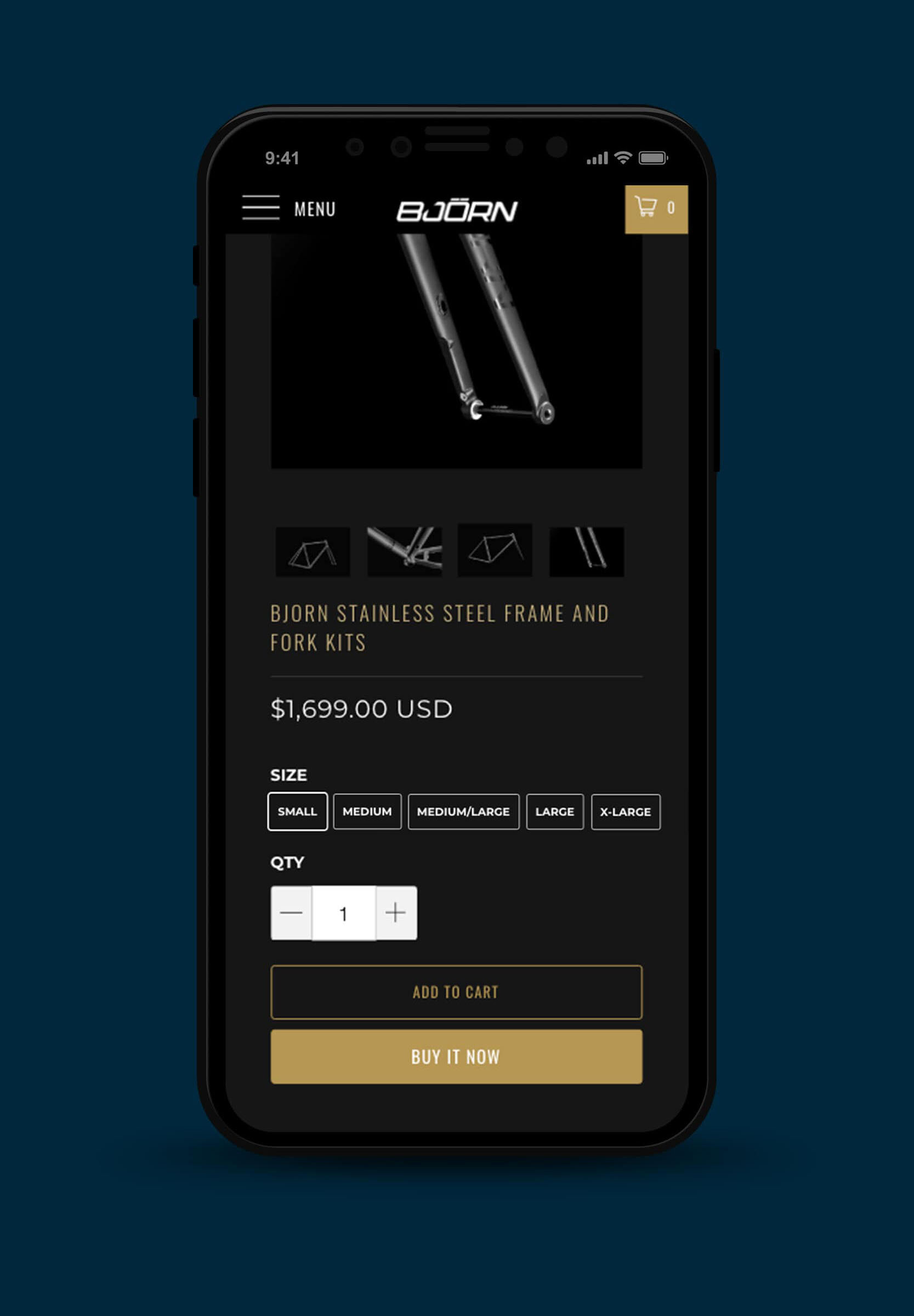 Bjorn Bikes website product pages