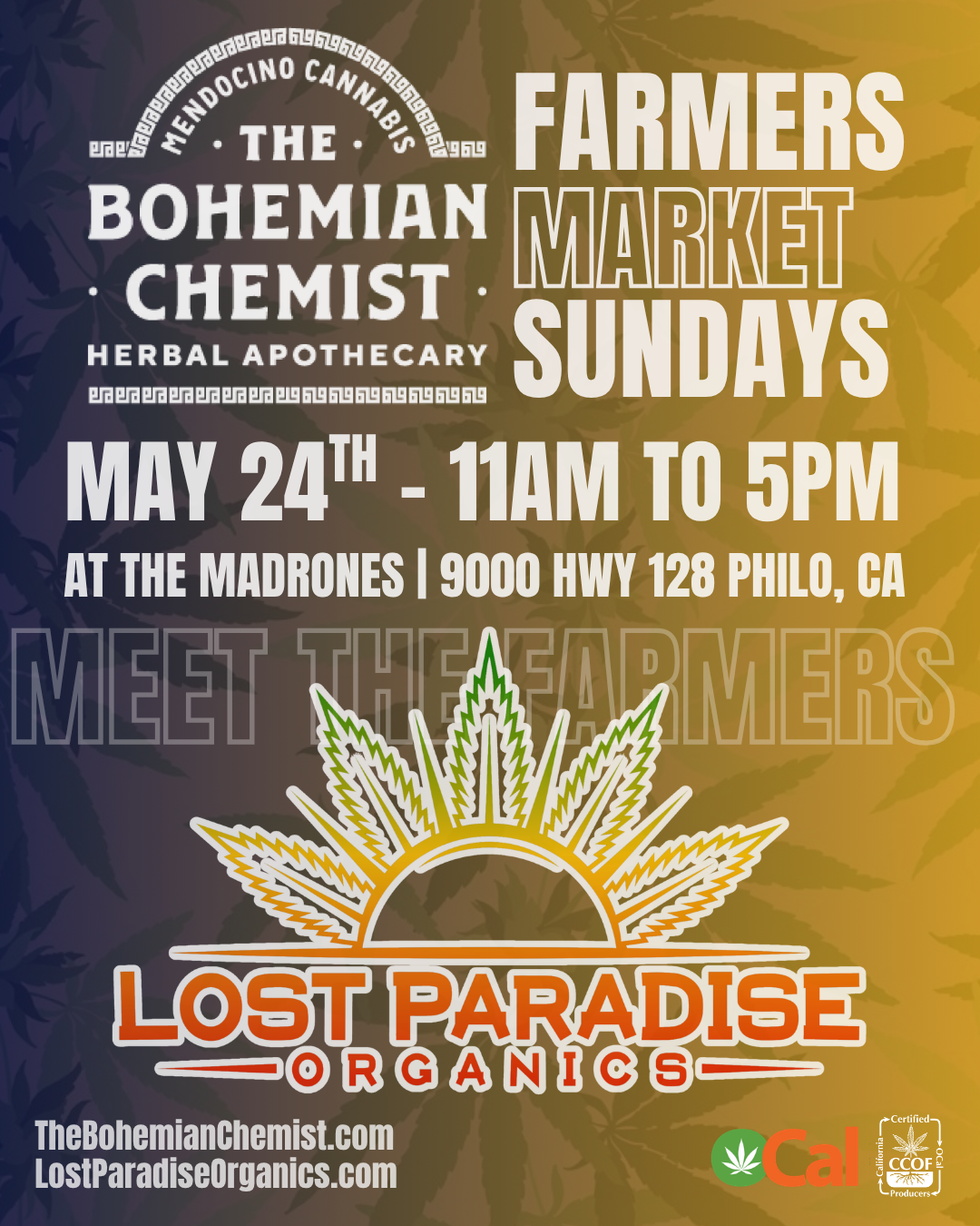 Join Lost Paradise Organics at The Bohemian Chemist Farmer's Market - May 2026