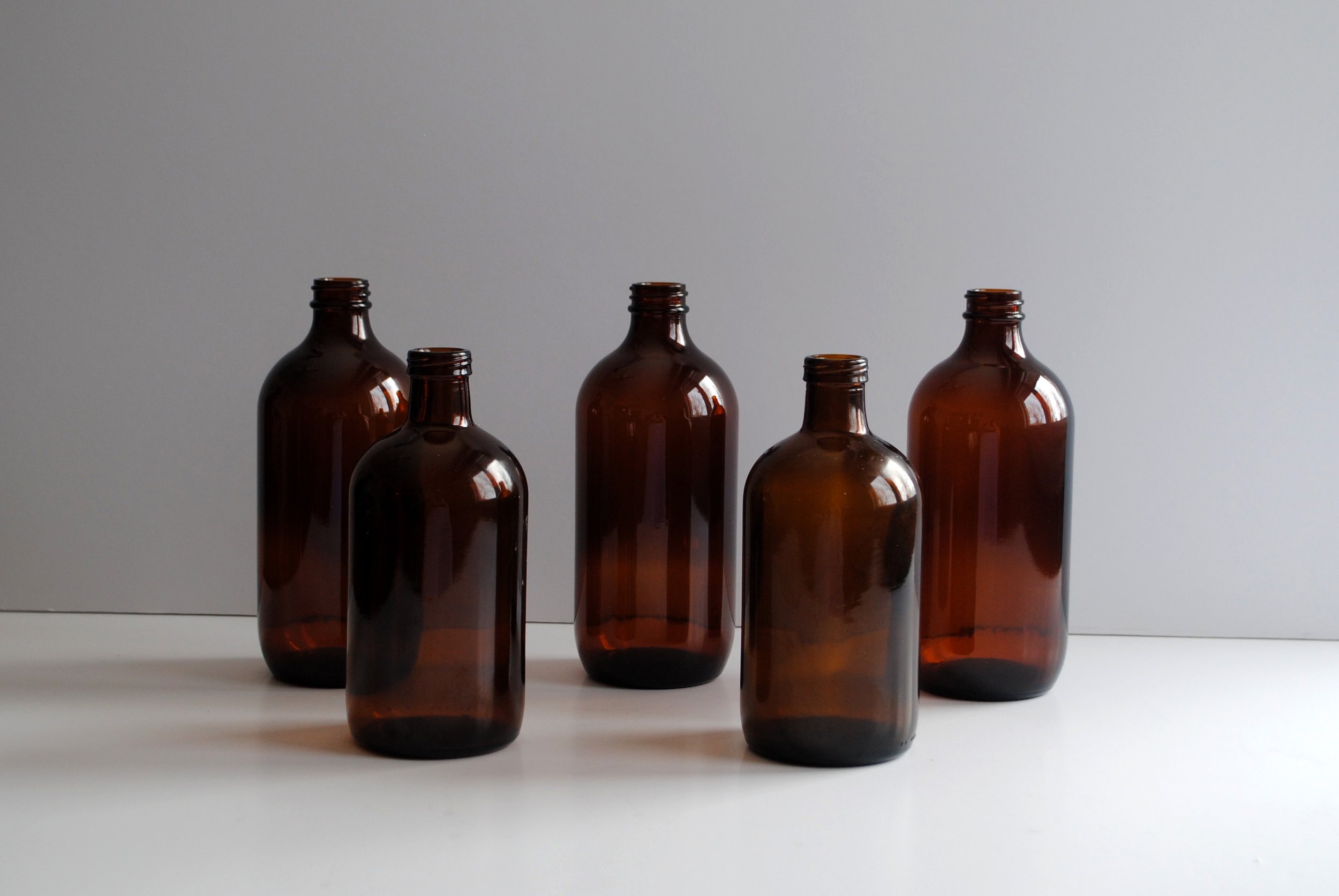 Amber Vases (6"H - 7.5"H)
