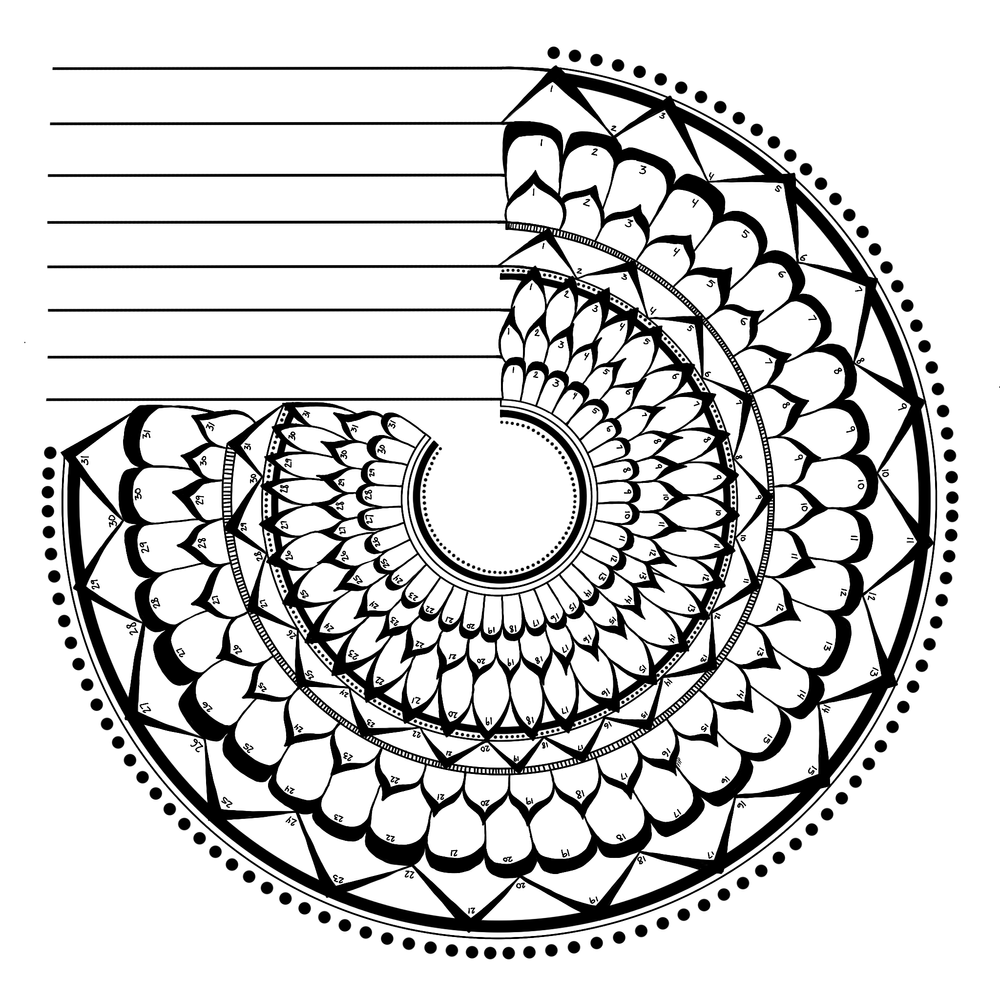 a tracker in the style of a mandala — Wood Burn Corner