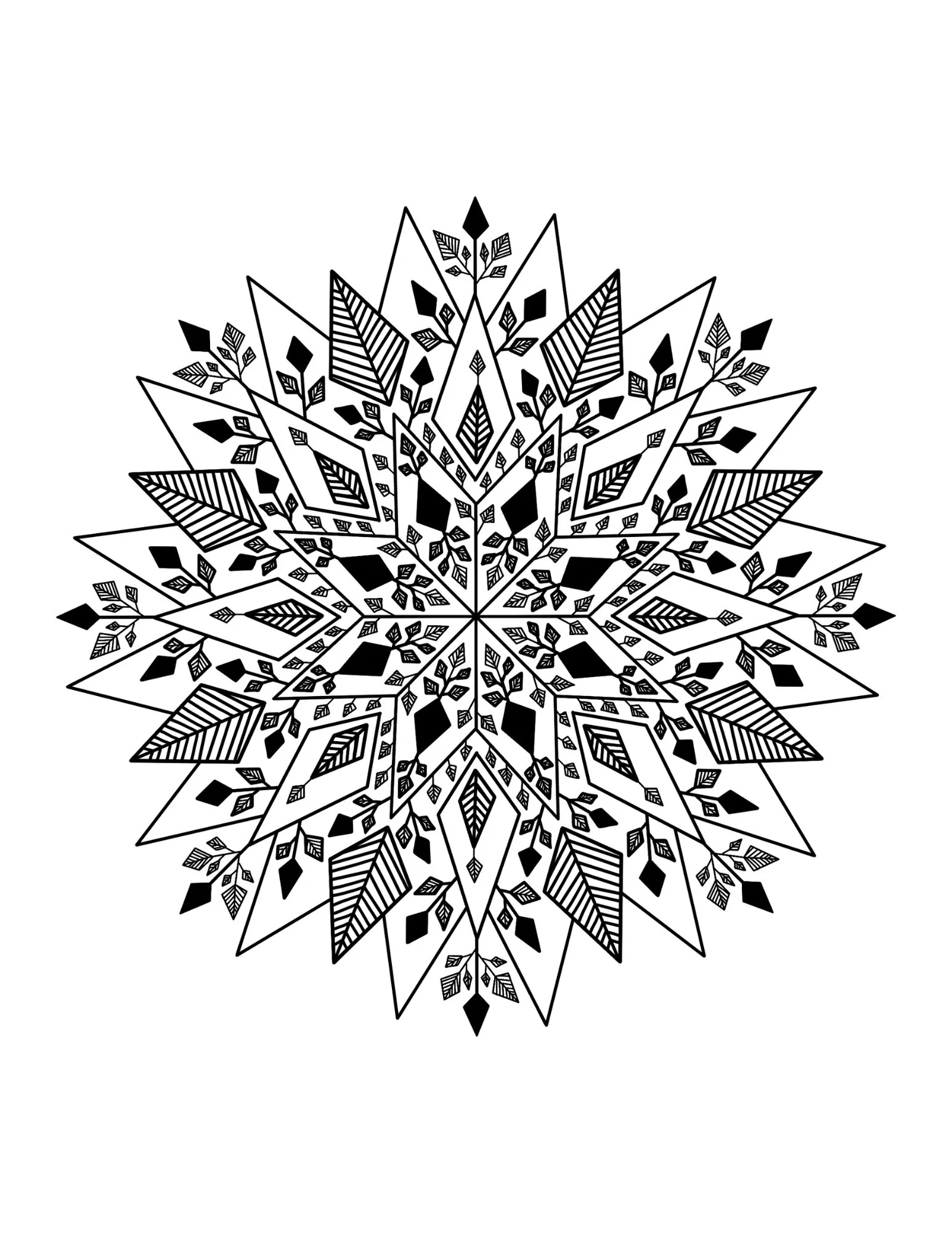 Snowflake Folky Template (Royalty Free)