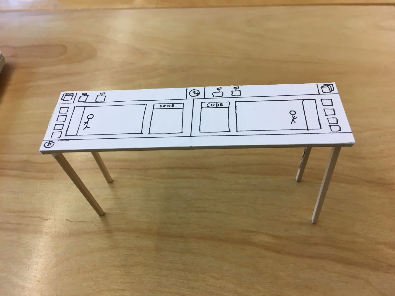 prototype we made before making the physical table