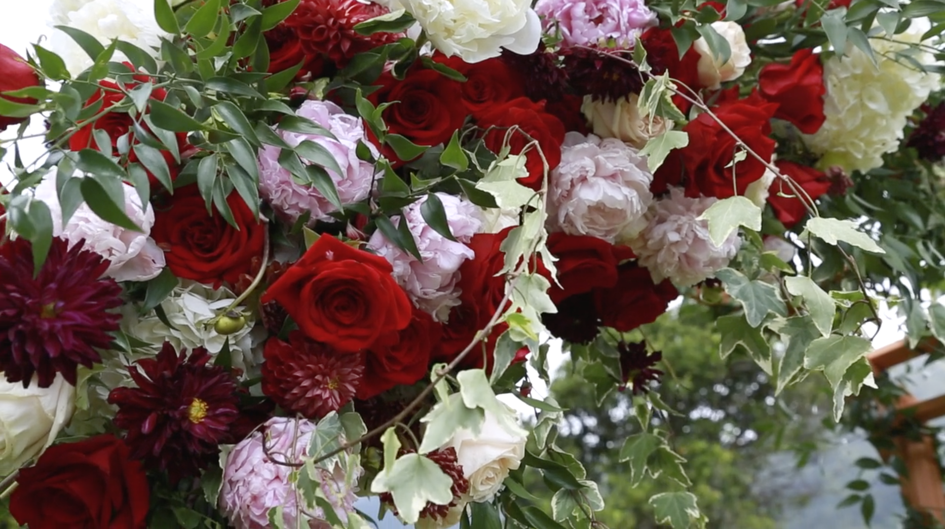 Kauai Wedding flowers // red and pink flowers