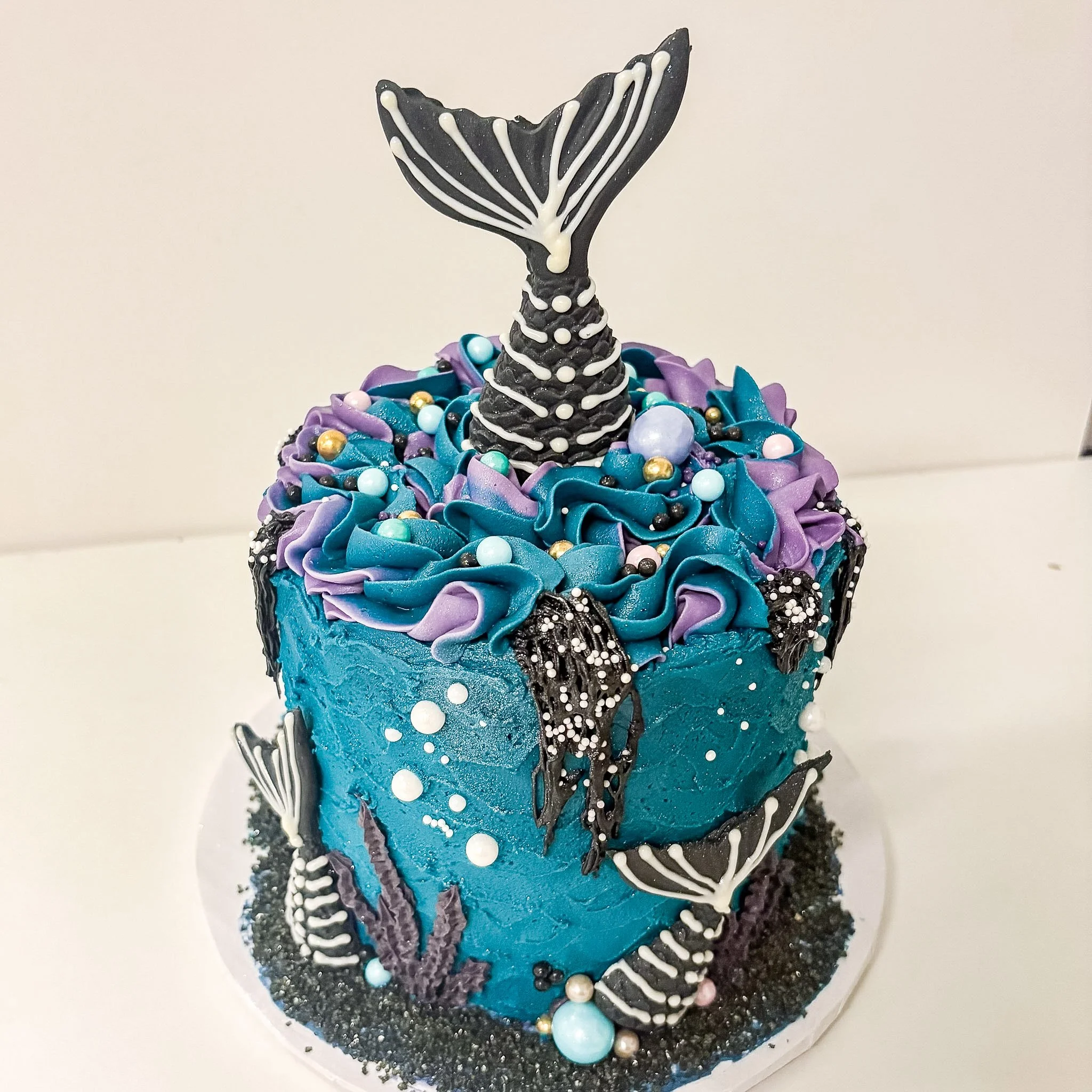 Skeleton Mermaid Halloween Cake