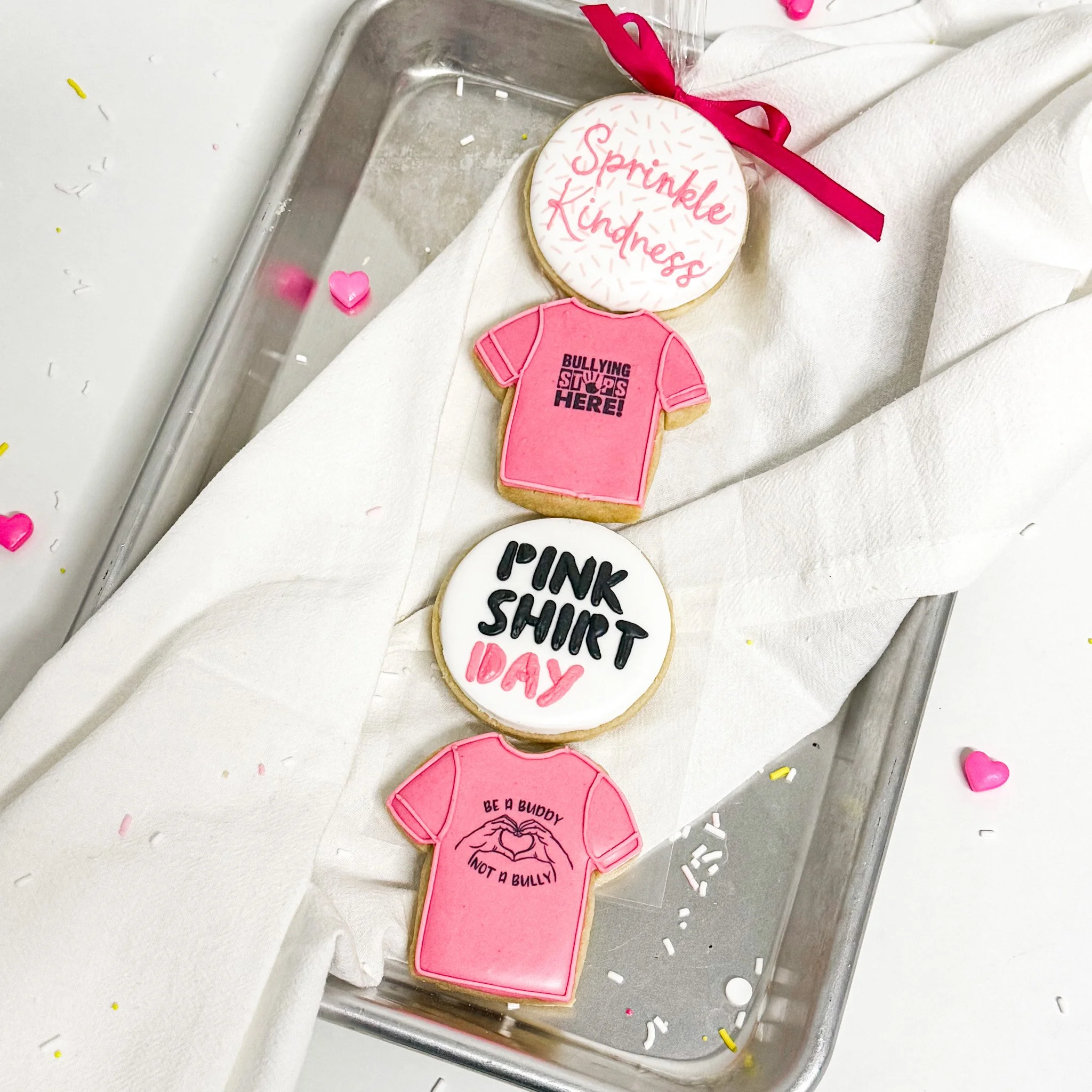 Mini Sleeve - Sprinkle Kindness & Pink shirts