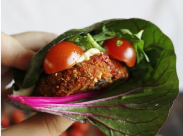 Yam, Mushroom and Onion Burgers