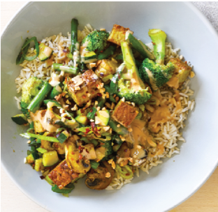 Vege Stir Fry with Peanut and Ginger Sauce