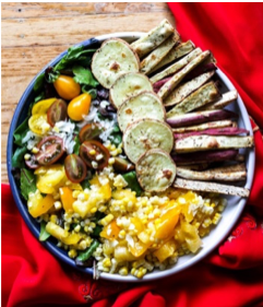 Sweet Potato Fries, Corn and Garden Salad