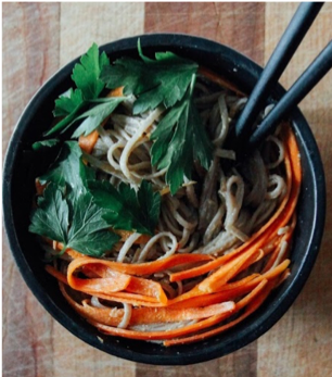 Spicy Peanut Soba Noodles with Veges