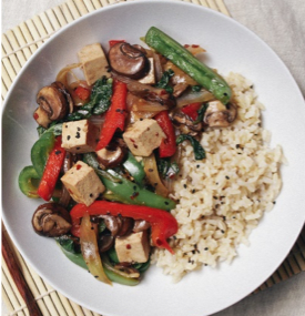Mushroom, Tofu and Capsicum Stir Fry