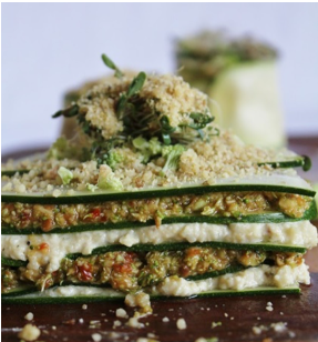 Lasagna with Cashew Cheese and Broccoli Tomato Pesto