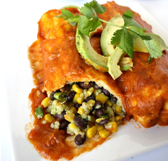 Black Bean Avocado Enchiladas