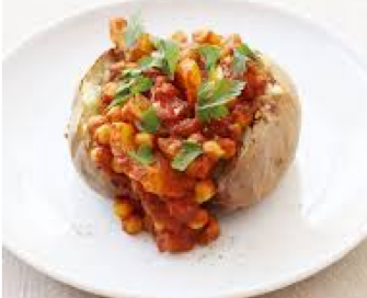 Baked Potato with Chickpea Korma