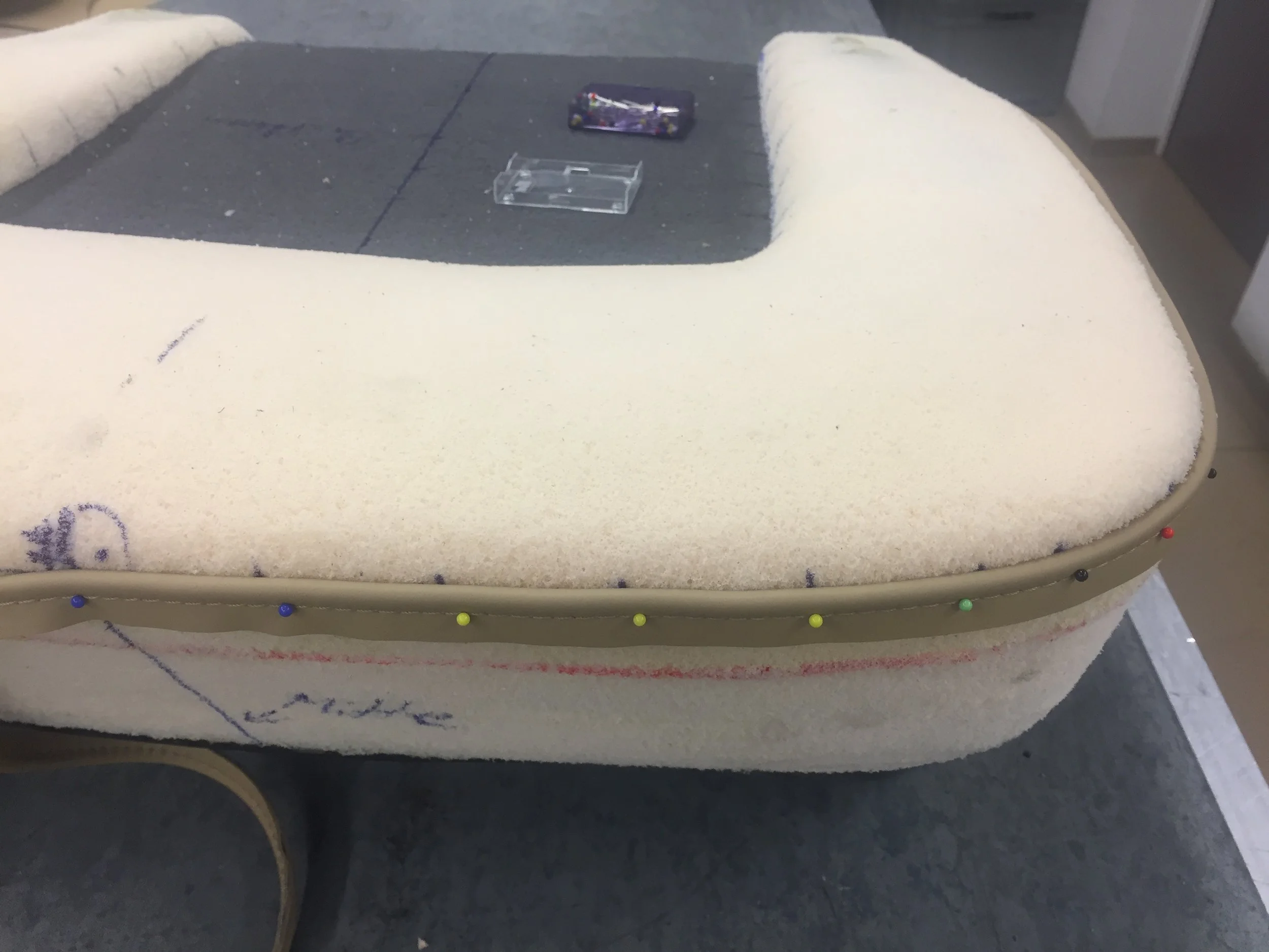 Autositz neu aufgepolstert