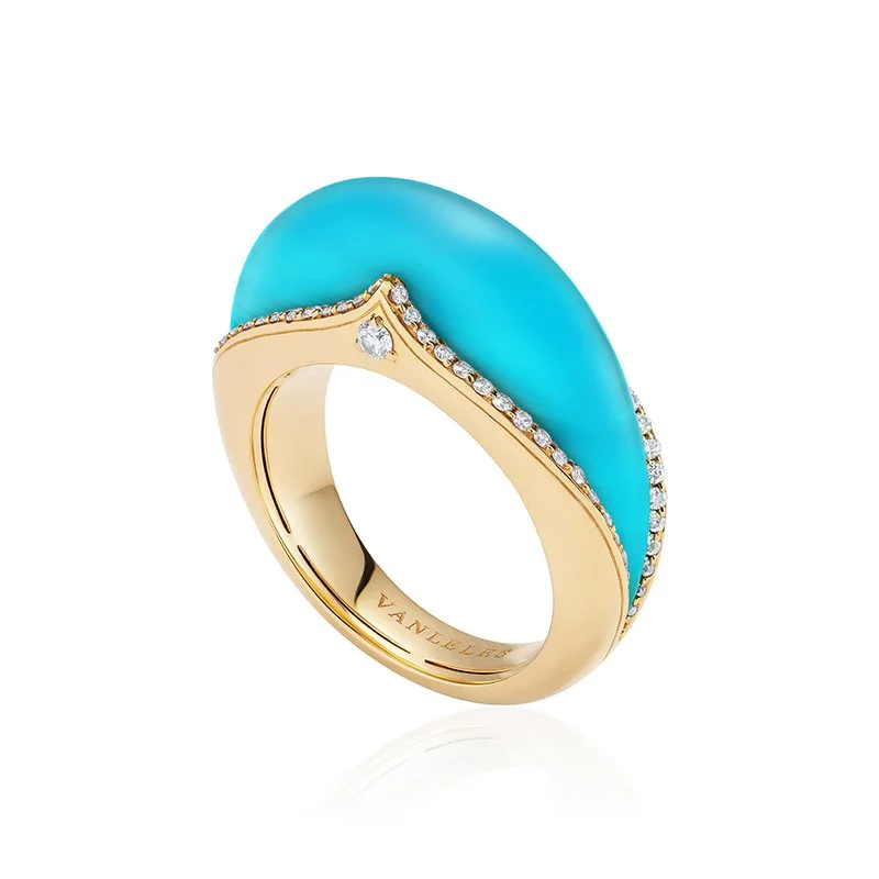 The Nile-18 Karat-Yellow Gold- White Diamonds-Turquoise-Small Ring.jpg (Copy)