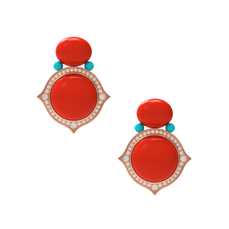 Coral and Turquoise Crown Earrings.png
