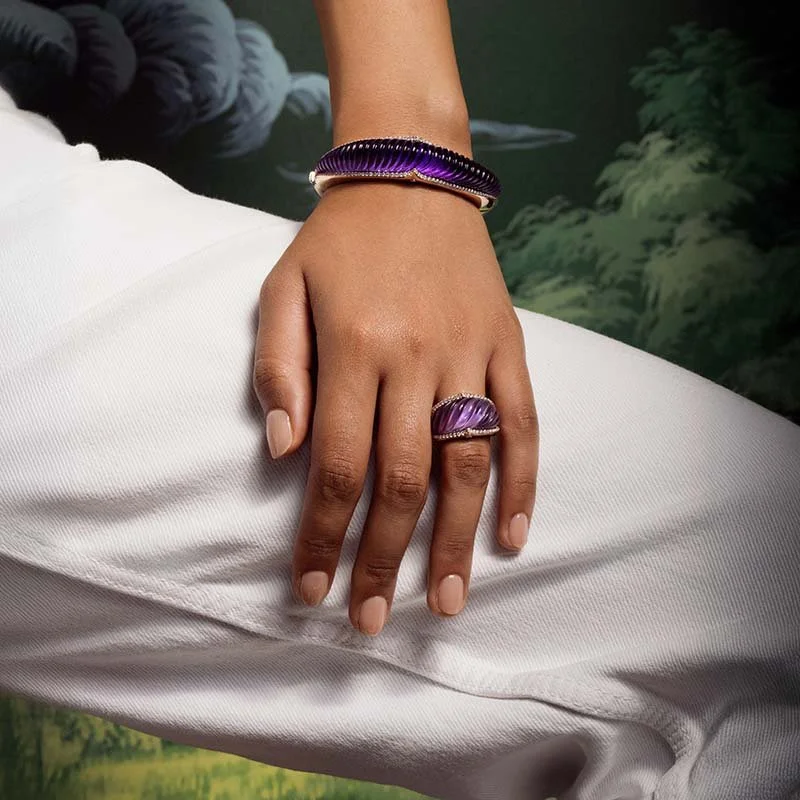 VANLELES-The Nile-18Karat-Rose Gold-Diamonds-Amethyst-Crown-Ring-Bracelet-model.jpg